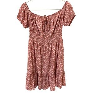 Shein Pink, Floral Dress Style Size L EUC!